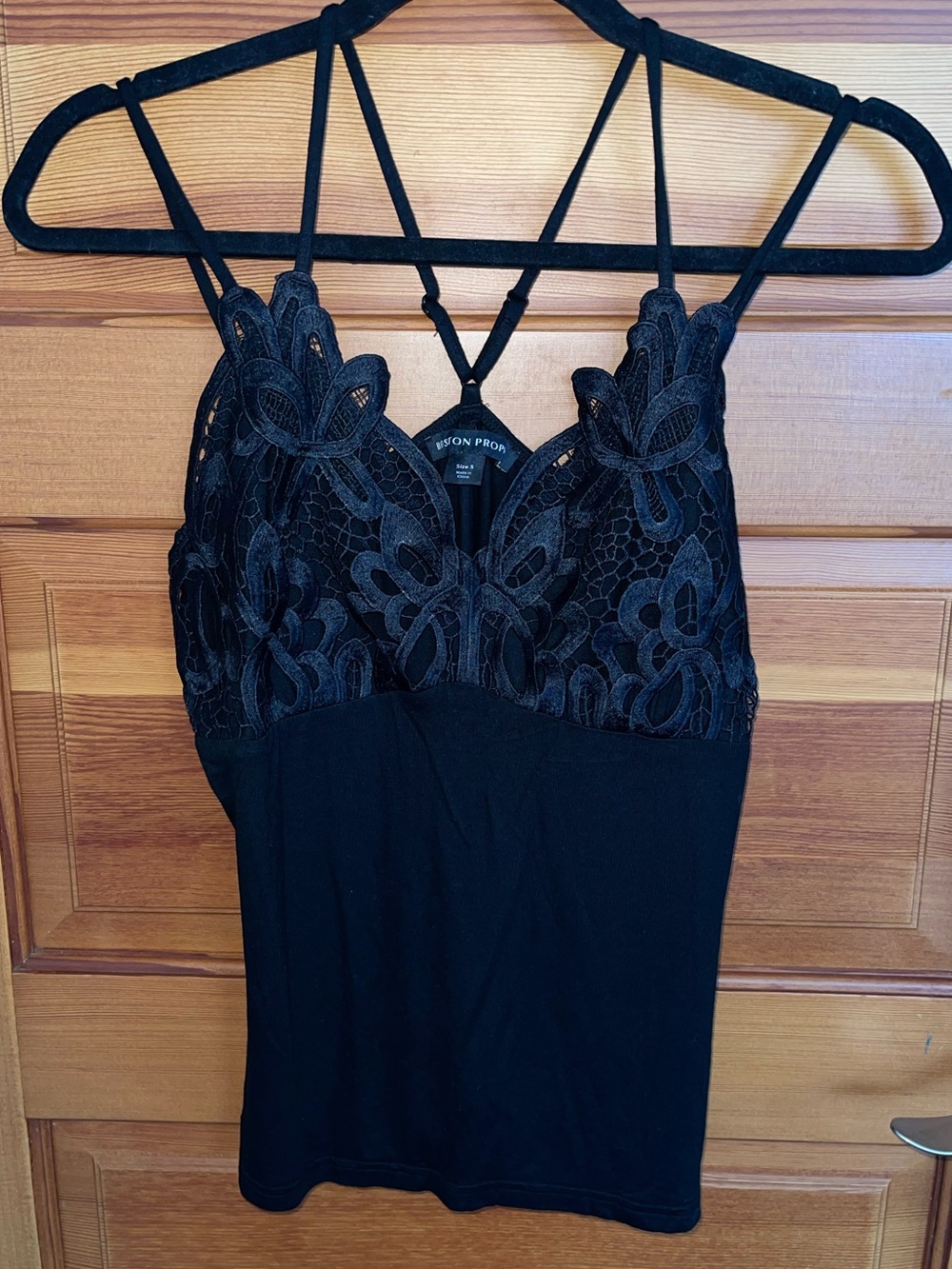 Boston Proper Black Lace Strappy Cami Top - NWOT - Small